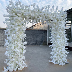 Lofaris White Artificial Fabric Arch Flower Wall For Wedding