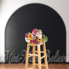 Lofaris White Black Brick Wall Wooden Floor Photo Backdrop