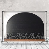 Lofaris White Black Brick Wall Wooden Floor Photo Backdrop