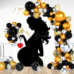 Lofaris White Black Heart Welcome Baby Gender Reveal Backdrop
