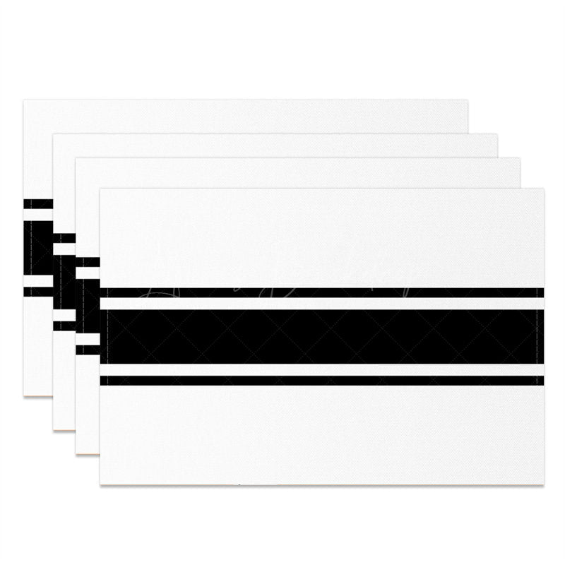 Lofaris White Black Lines Simple Dinner Set Of 4 Placemats