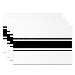 Lofaris White Black Lines Simple Dinner Set Of 4 Placemats