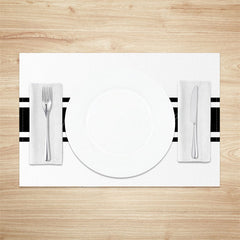 Lofaris White Black Lines Simple Dinner Set Of 4 Placemats
