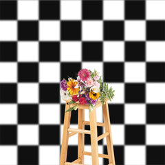 Lofaris White Black Plaids Simple Abstract Textured Backdrop