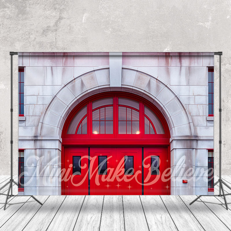 Lofaris White Brick Wall Red Door Backdrop For Photograph