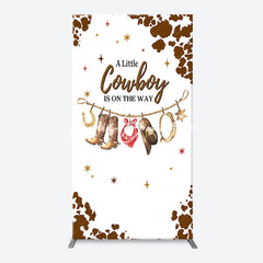 Lofaris White Brown Little Cowboy Baby Shower Arch Backdrop
