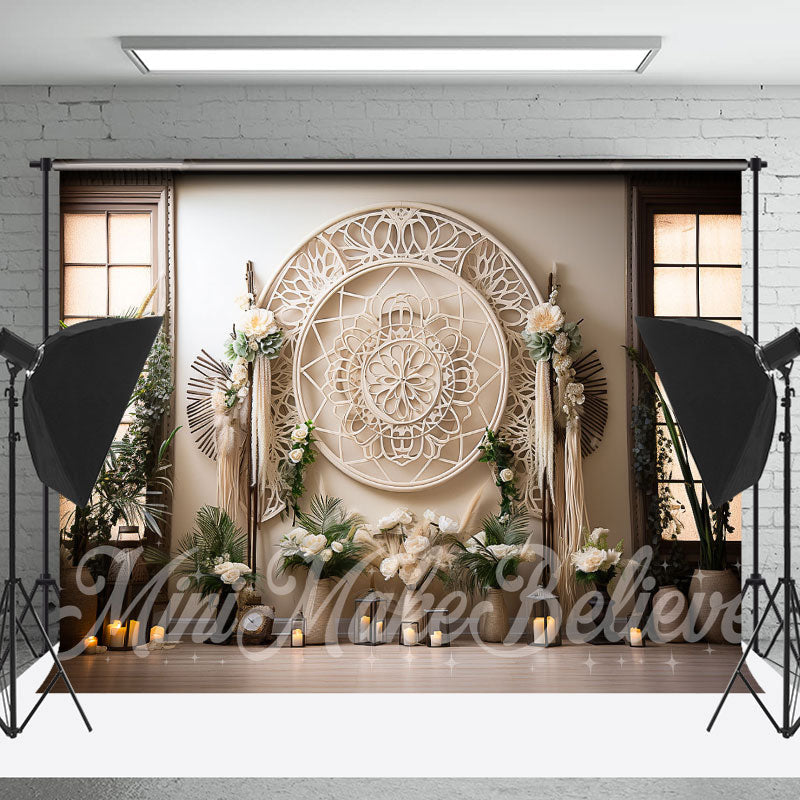 Lofaris White Candle Flowers Indoor Spring Photo Backdrop