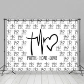 Lofaris White Faith Hope Love Electrocardiogram Backdrop