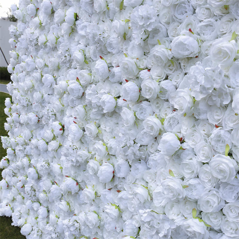Lofaris White Faux Flower Wall Panels For Wedding Decoration