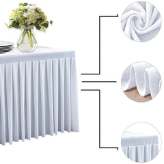 Lofaris White Fitted Velvet Rectangle Table Skirts Cover