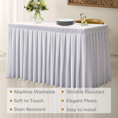 Lofaris White Fitted Velvet Rectangle Table Skirts Cover