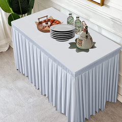 Lofaris White Fitted Velvet Rectangle Table Skirts Cover