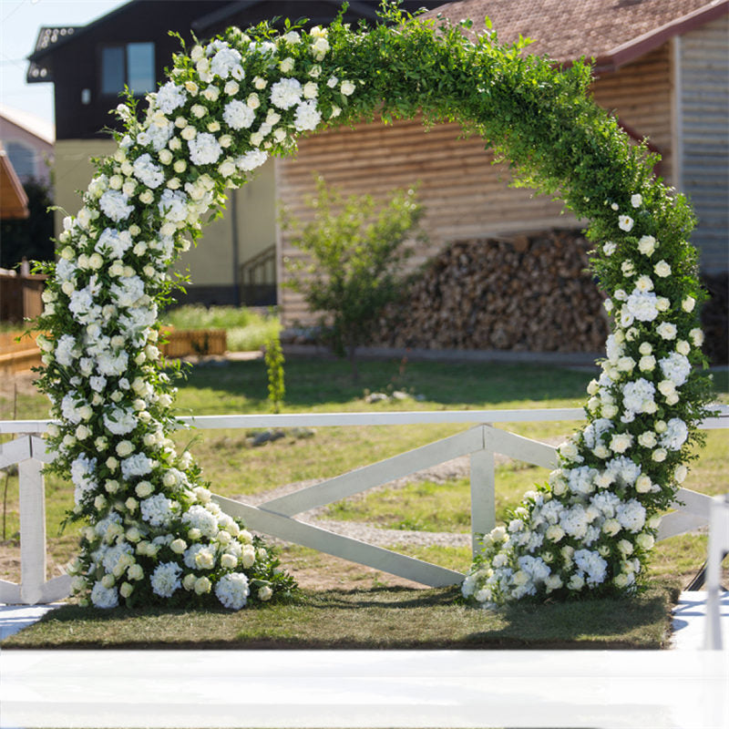 Lofaris White Flower Balloons Dispaly Circle Wedding Arch Decor