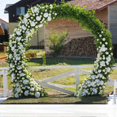 Lofaris White Flower Balloons Dispaly Circle Wedding Arch Decor