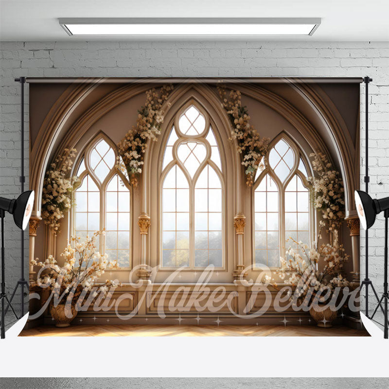 Lofaris White Flowers Moslem Door And Window Photo Backdrop