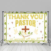 Lofaris White Gold Leaf Thank You Pastor Appreciate Backdrop