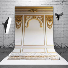 Lofaris White Gold Light Luxury Retro Wall Photo Backdrop