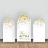 Lofaris White Gold Vector Glitter Party Arch Backdrop Kit
