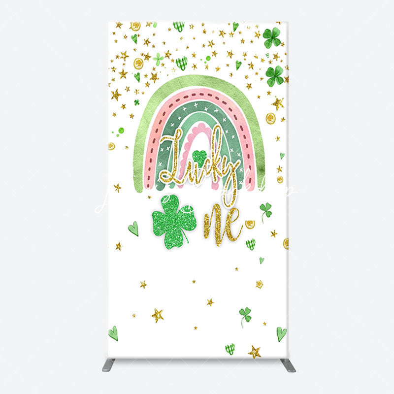 Lofaris White Green Gold Glitter 1st Birthday Arch Backdrop