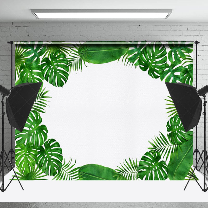 Lofaris White Green Monstera Nature Spring Photo Backdrop