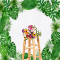 Lofaris White Green Monstera Nature Spring Photo Backdrop