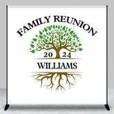Lofaris White Green Tree Custom Name Family Reunion Backdrop