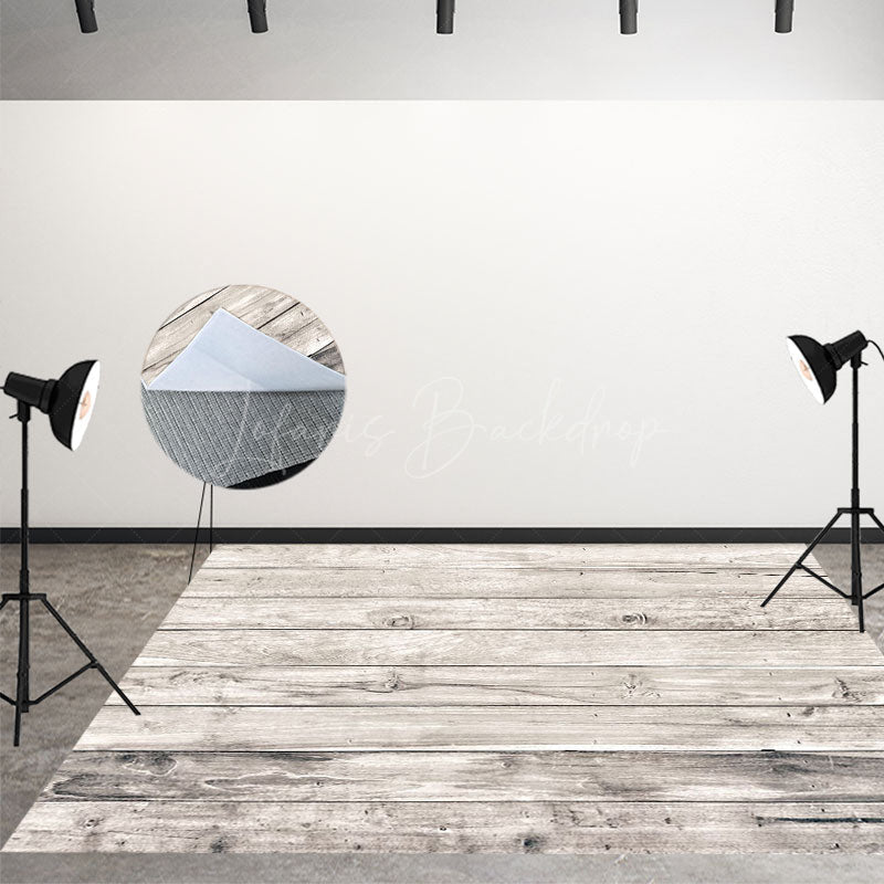 Lofaris White Grey Wooden Photo Booth Floor Backdrop
