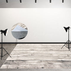Lofaris White Grey Wooden Photo Booth Floor Backdrop