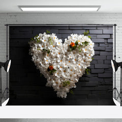 Lofaris White Heart Magnolia Flowers Valentines Day Backdrop