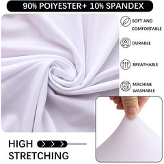 Lofaris White High Top Round Spandex Cocktail Tablecloths