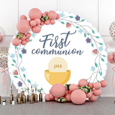 Lofaris White Holy Grail First Communion Baptism Backdrop