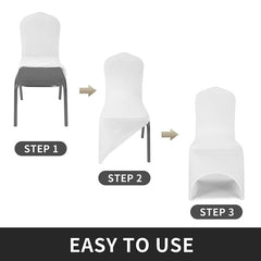 Lofaris White Open Back Stretch Spandex Banquet Chair Cover