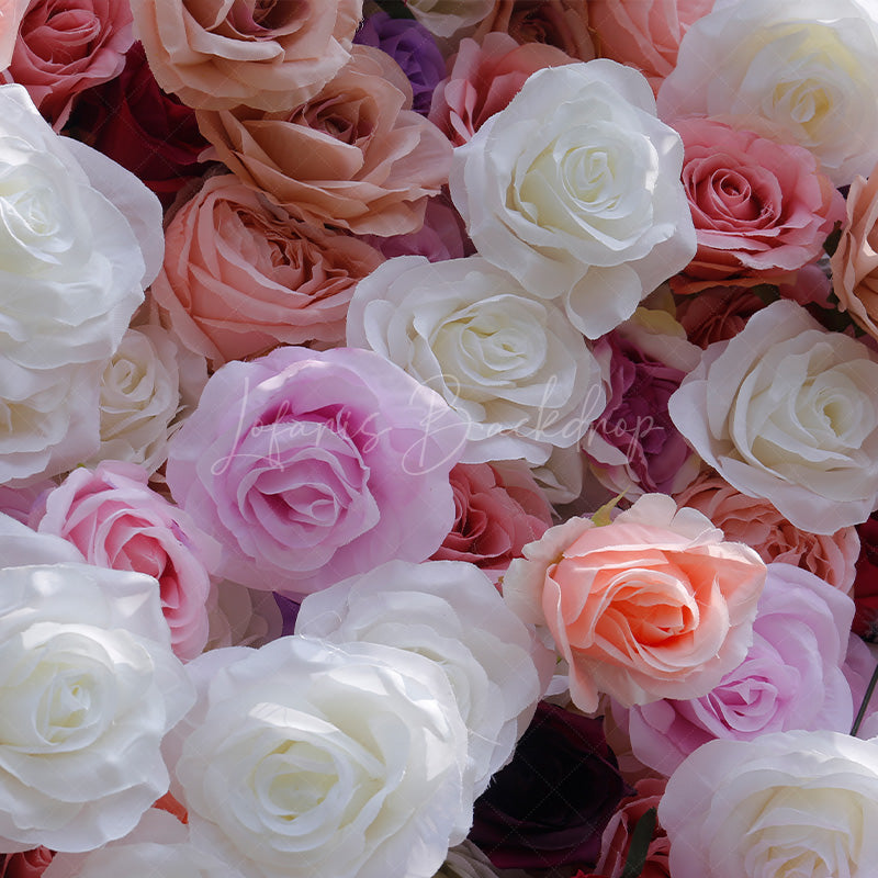 Lofaris White Pink Purple Elegant Flower Wall For Wedding