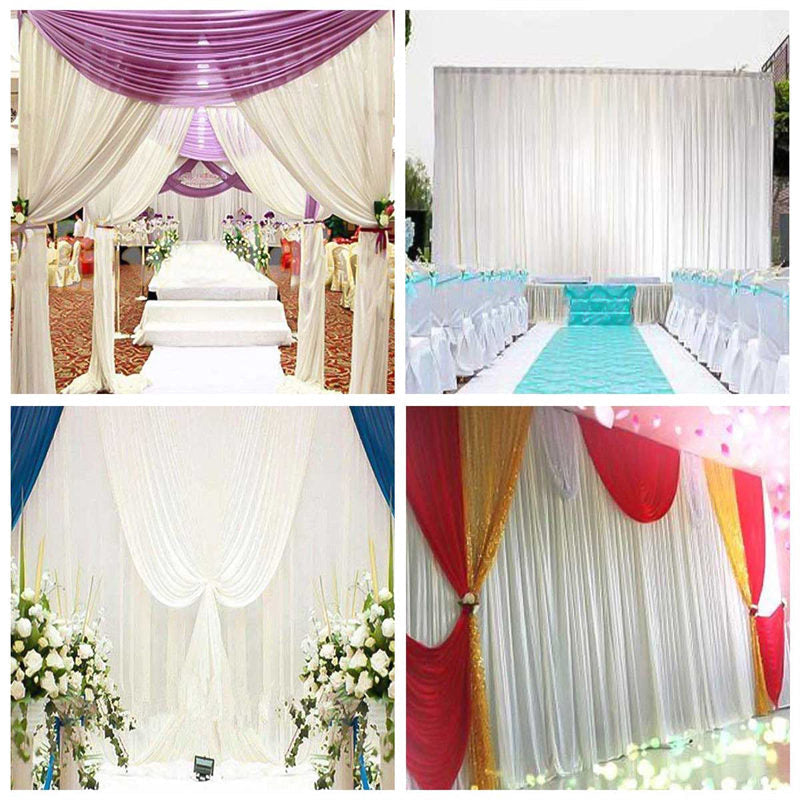 Lofaris White Pleated Curtain Wedding Photo Backdrop Decor