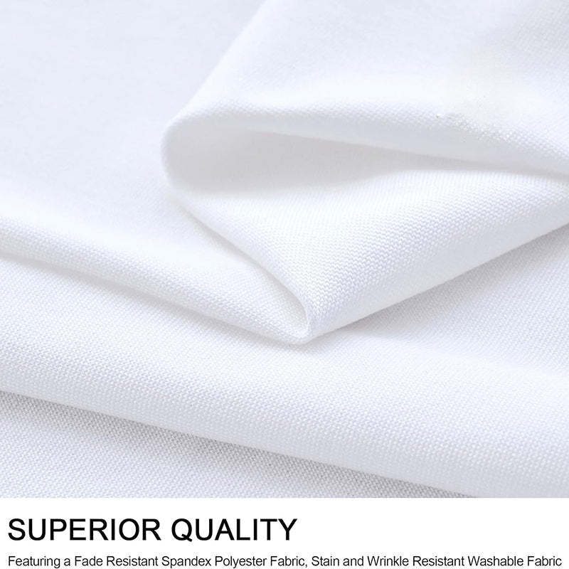 Lofaris White Premium Spandex Rectangle Party Table Skirt
