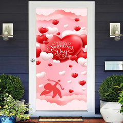 Lofaris White Red Hearts Sky Angel Valentines Day Door Cover