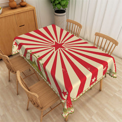 Lofaris White Red Star Stripes Vintage Rectangle Tablecloth