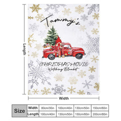 Lofaris White Red Truck Snowflake Custom Christmas Blanket