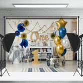 Lofaris White Room Balloons 1st Birthday Cake Smash Backdrop