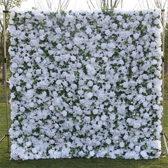 Lofaris White Rose Faux Floral Wall Backdrop For Wedding