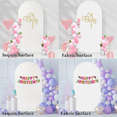 Lofaris White Sequin Fitted Arch Backdrop Cover for Wedding Decor