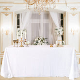 Lofaris White Sequin Glitter Rectangle Banquet Tablecloth