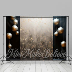 Lofaris White Silver Christmas Bauble Retro Wall Backdrop