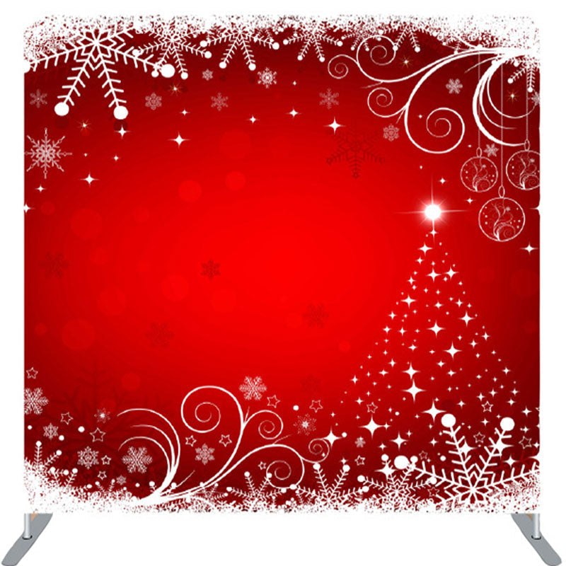 Lofaris White Snowflake Red Bokeh Happy Christmas Backdrop