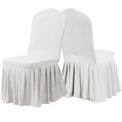 Lofaris White Stretch Spandex Banquet Chair Skirt Cover