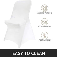 Lofaris White Stretch Spandex Banquet Folding Chair Cover