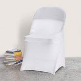 Lofaris White Stretch Spandex Banquet Folding Chair Cover