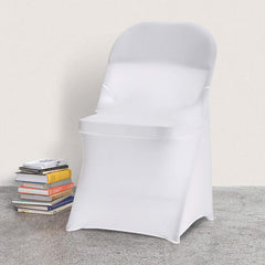 Lofaris White Stretch Spandex Banquet Folding Chair Cover