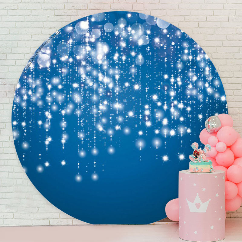 Lofaris White Strings Blue Bokeh Circle Backdrop For Party