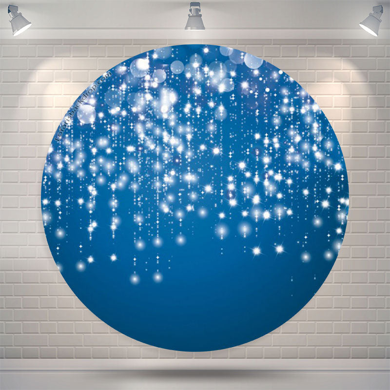 Lofaris White Strings Blue Bokeh Circle Backdrop For Party